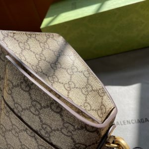 GG x BALENCIAGA HOURGLASS BAG 22 IN BEIGE EBONY MONOGRAM CANVAS GOLD HARDWARE