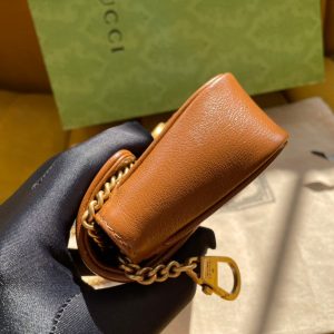 GG MARMONT MINI 16 BAG IN CINNAMON BROWN CALFSKIN