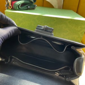 BAMBOO TOP HANDLE BAG 21 IN BLACK CALFSKIN