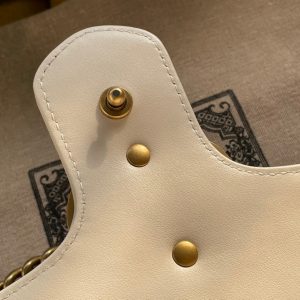 GG MARMONT MATELASSÉ LARGE 26 BAG WHITE CALFSKIN