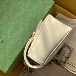 GG MARMONT MATELASSÉ LARGE 26 BAG WHITE CALFSKIN