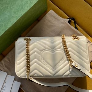 GG MARMONT MATELASSÉ LARGE 26 BAG WHITE CALFSKIN