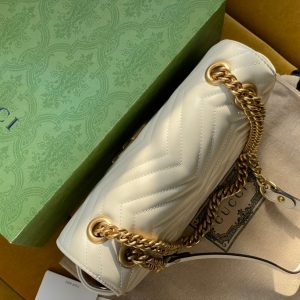 GG MARMONT MATELASSÉ LARGE 26 BAG WHITE CALFSKIN
