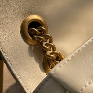 GG MARMONT MATELASSÉ LARGE 26 BAG WHITE CALFSKIN