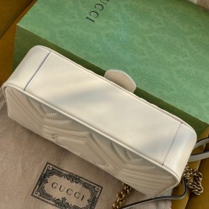 GG MARMONT MATELASSÉ LARGE 26 BAG WHITE CALFSKIN