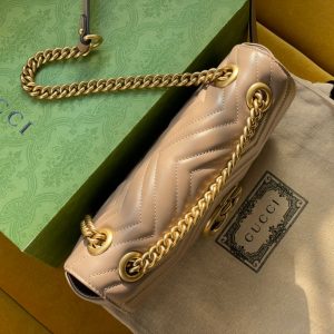 GG MARMONT MATELASSÉ LARGE 26 BAG BEIGE CALFSKIN