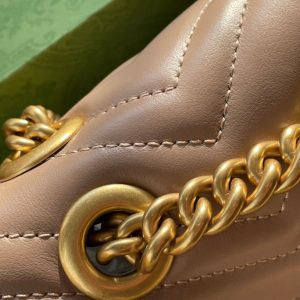 GG MARMONT MATELASSÉ LARGE 26 BAG BEIGE CALFSKIN