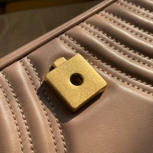 GG MARMONT MATELASSÉ LARGE 26 BAG BEIGE CALFSKIN