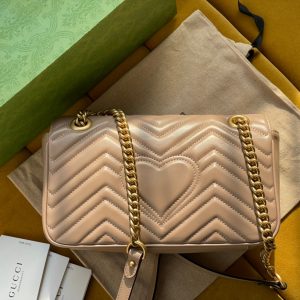 GG MARMONT MATELASSÉ LARGE 26 BAG BEIGE CALFSKIN