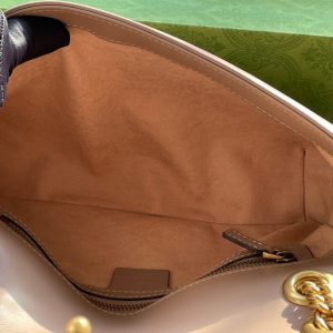 GG MARMONT MATELASSÉ LARGE 26 BAG BEIGE CALFSKIN