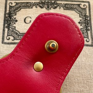 GG MARMONT MATELASSÉ LARGE 26 BAG RED PINK CALFSKIN