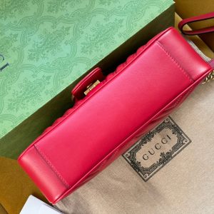 GG MARMONT MATELASSÉ LARGE 26 BAG RED PINK CALFSKIN