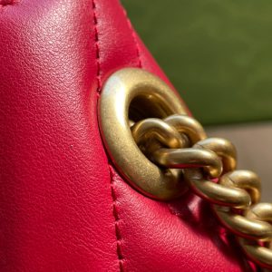 GG MARMONT MATELASSÉ SMALL 22 BAG RED PINK CALFSKIN