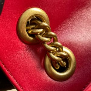 GG MARMONT MATELASSÉ SMALL 22 BAG RED PINK CALFSKIN