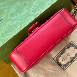 GG MARMONT MATELASSÉ SMALL 22 BAG RED PINK CALFSKIN