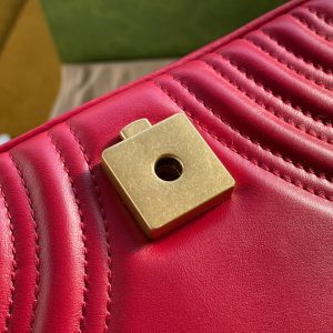GG MARMONT MATELASSÉ SMALL 22 BAG RED PINK CALFSKIN