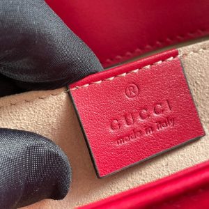 GG MARMONT MATELASSÉ SMALL 22 BAG RED PINK CALFSKIN