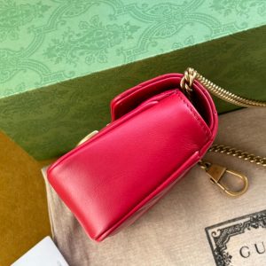 GG MARMONT MINI 16 BAG IN RED PINK CALFSKIN