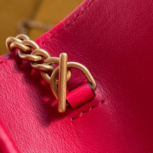 GG MARMONT MINI 16 BAG IN RED PINK CALFSKIN