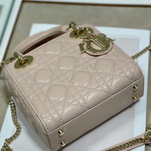 mini lady 17 power beige lambskin
