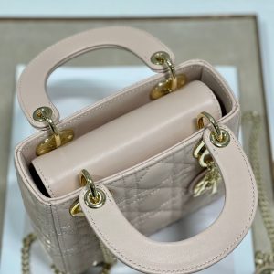 mini lady 17 power beige lambskin