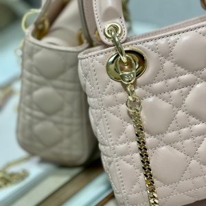 mini lady 17 power beige lambskin