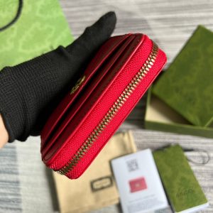 GG MARMONT MINI 11 WALLET CHERRY RED CALFSKIN