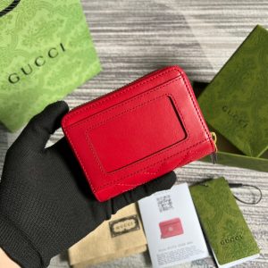 GG MARMONT MINI 11 WALLET CHERRY RED CALFSKIN