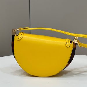 FendiI 19 MOONLIGHT BAG IN SUNFLOWER YELLOW CALFSKIN GOLD HARDWARE