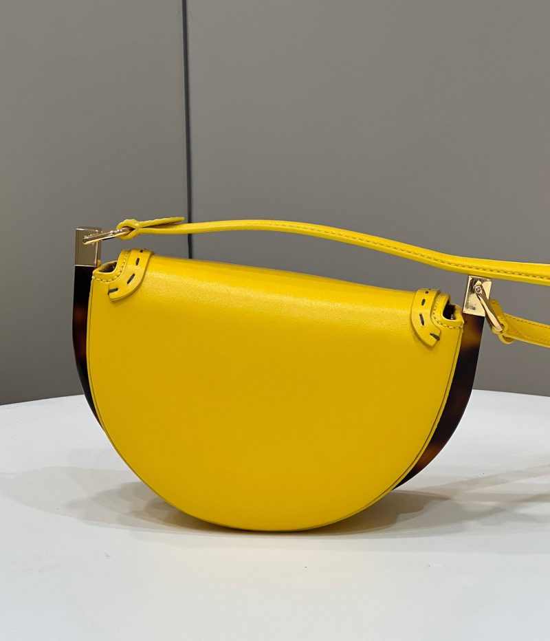 FendiI 19 MOONLIGHT BAG IN SUNFLOWER YELLOW CALFSKIN GOLD HARDWARE
