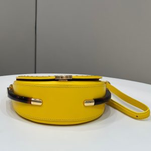 FendiI 19 MOONLIGHT BAG IN SUNFLOWER YELLOW CALFSKIN GOLD HARDWARE