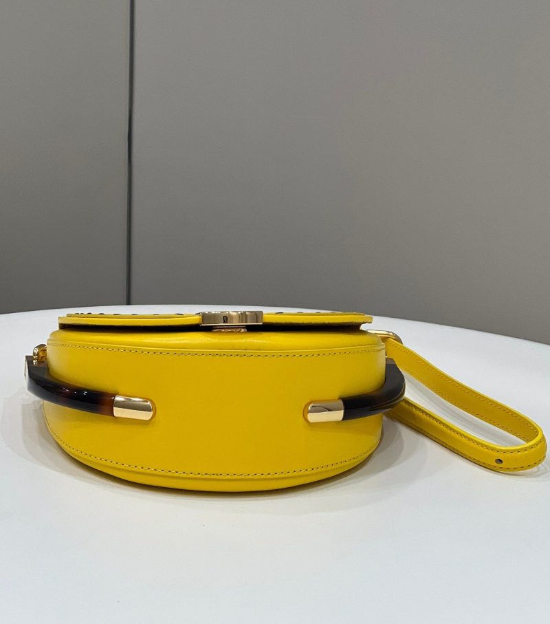 FendiI 19 MOONLIGHT BAG IN SUNFLOWER YELLOW CALFSKIN GOLD HARDWARE