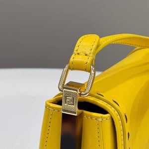FendiI 19 MOONLIGHT BAG IN SUNFLOWER YELLOW CALFSKIN GOLD HARDWARE