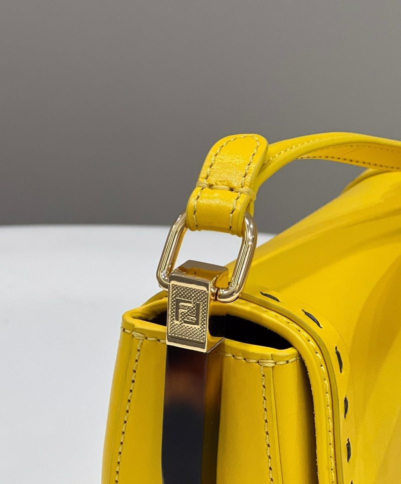 FendiI 19 MOONLIGHT BAG IN SUNFLOWER YELLOW CALFSKIN GOLD HARDWARE