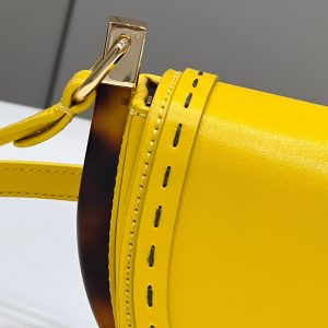 FendiI 19 MOONLIGHT BAG IN SUNFLOWER YELLOW CALFSKIN GOLD HARDWARE