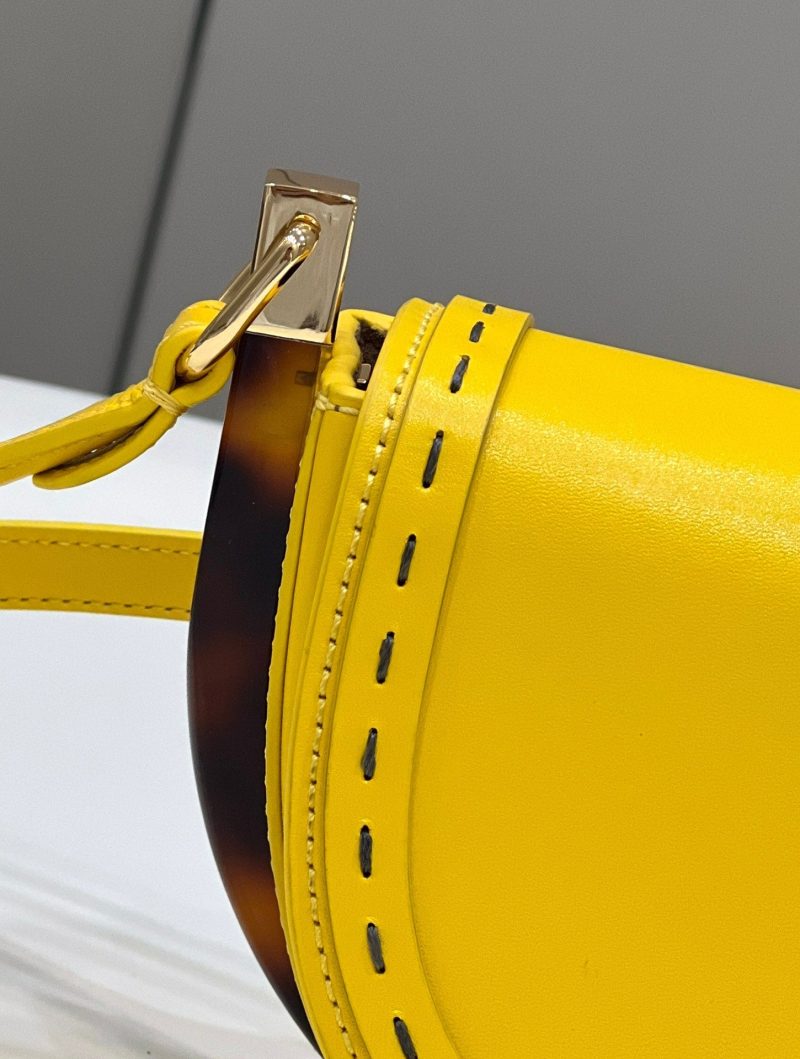 FendiI 19 MOONLIGHT BAG IN SUNFLOWER YELLOW CALFSKIN GOLD HARDWARE
