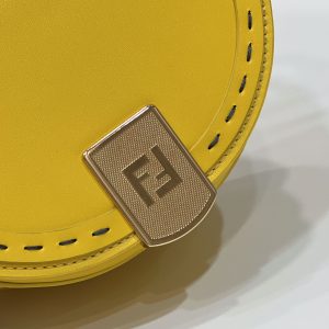 FendiI 19 MOONLIGHT BAG IN SUNFLOWER YELLOW CALFSKIN GOLD HARDWARE