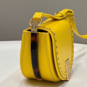 FendiI 19 MOONLIGHT BAG IN SUNFLOWER YELLOW CALFSKIN GOLD HARDWARE