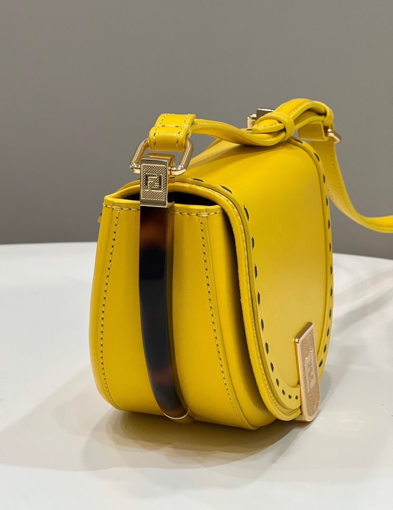 FendiI 19 MOONLIGHT BAG IN SUNFLOWER YELLOW CALFSKIN GOLD HARDWARE