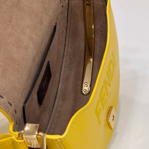FendiI 19 MOONLIGHT BAG IN SUNFLOWER YELLOW CALFSKIN GOLD HARDWARE