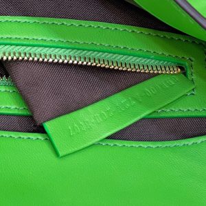 BAGUETTE WITH FF MOTIF 27 IN EMERALD GREEN SOFT LAMBSKIN GOLD HARDWARE