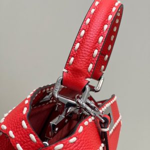 PEEKABOO ISEEU 33 IN RED GRAINED CALFSKIN SILVER HARDWARE