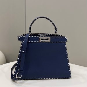 20220116_i1642317483_1789_7_jpg PEEKABOO ISEEU 33 IN NAVY BLUE GRAINED CALFSKIN SILVER HARDWARE