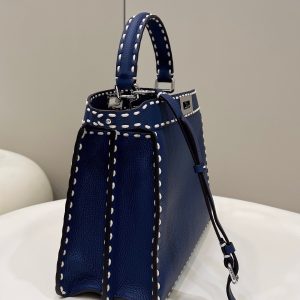 20220116_i1642317483_5094_1_jpg PEEKABOO ISEEU 33 IN NAVY BLUE GRAINED CALFSKIN SILVER HARDWARE