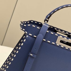 20220116_i1642317483_7091_3_jpg PEEKABOO ISEEU 33 IN NAVY BLUE GRAINED CALFSKIN SILVER HARDWARE