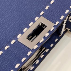 20220116_i1642317483_9123_5_jpg PEEKABOO ISEEU 33 IN NAVY BLUE GRAINED CALFSKIN SILVER HARDWARE