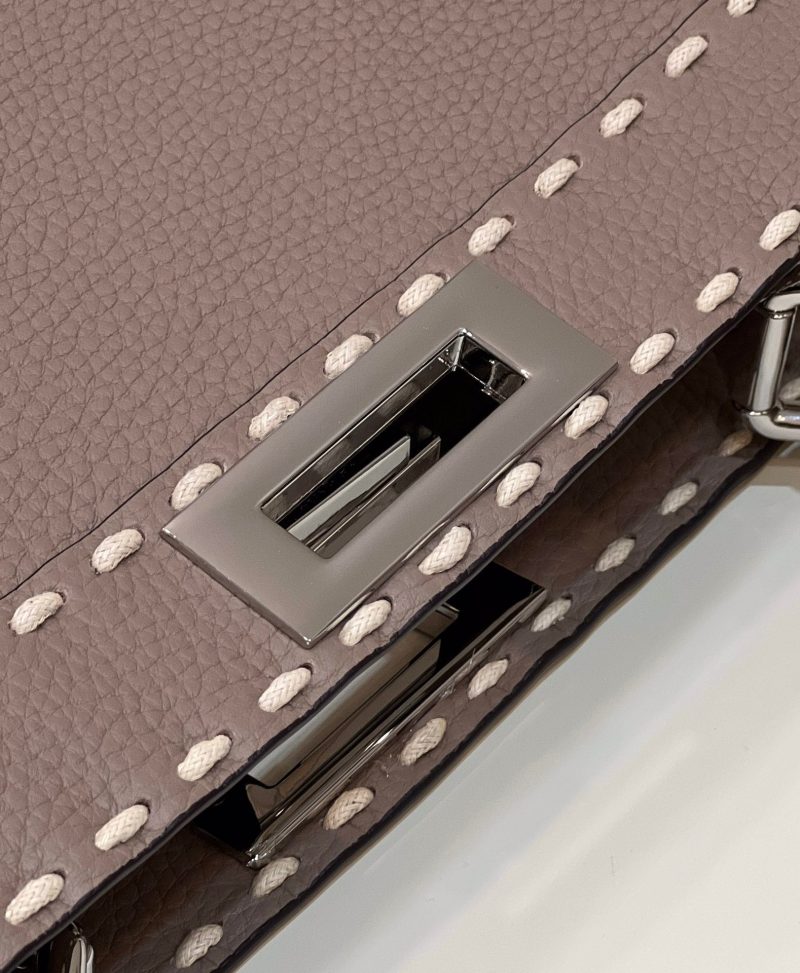 PEEKABOO ISEEU 33 IN TOBACCO BROWN GRAINED CALFSKIN SILVER HARDWARE