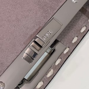 PEEKABOO ISEEU 33 IN TOBACCO BROWN GRAINED CALFSKIN SILVER HARDWARE