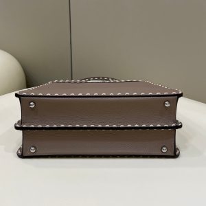 PEEKABOO ISEEU 33 IN TOBACCO BROWN GRAINED CALFSKIN SILVER HARDWARE