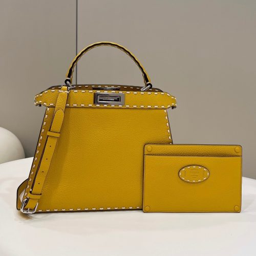 20220116_i1642318150_7579_0_jpg PEEKABOO ISEEU 33 IN YELLOW GRAINED CALFSKIN SILVER HARDWARE